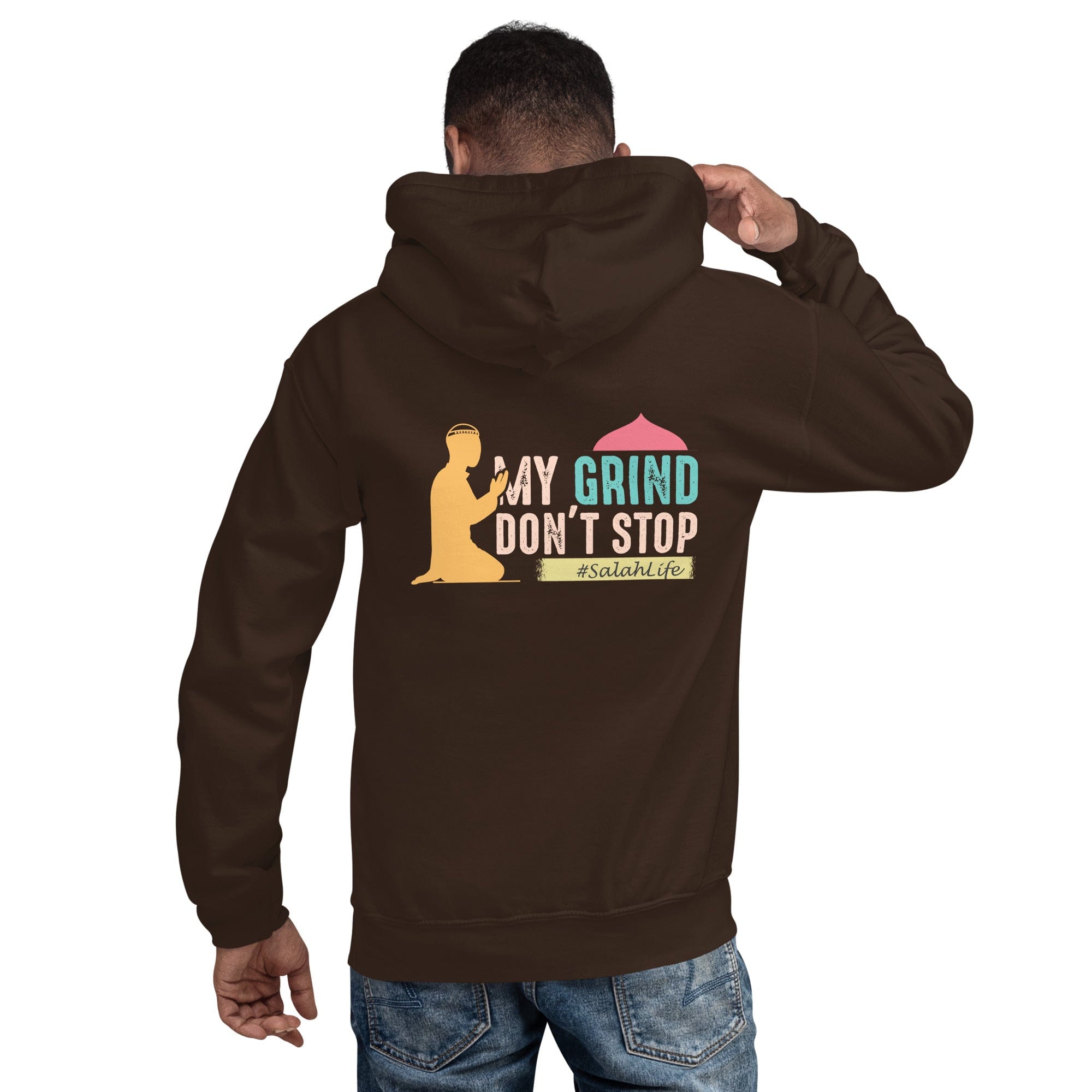 Muslim Threads Dark Chocolate / S My grind don't stop - Hoodie