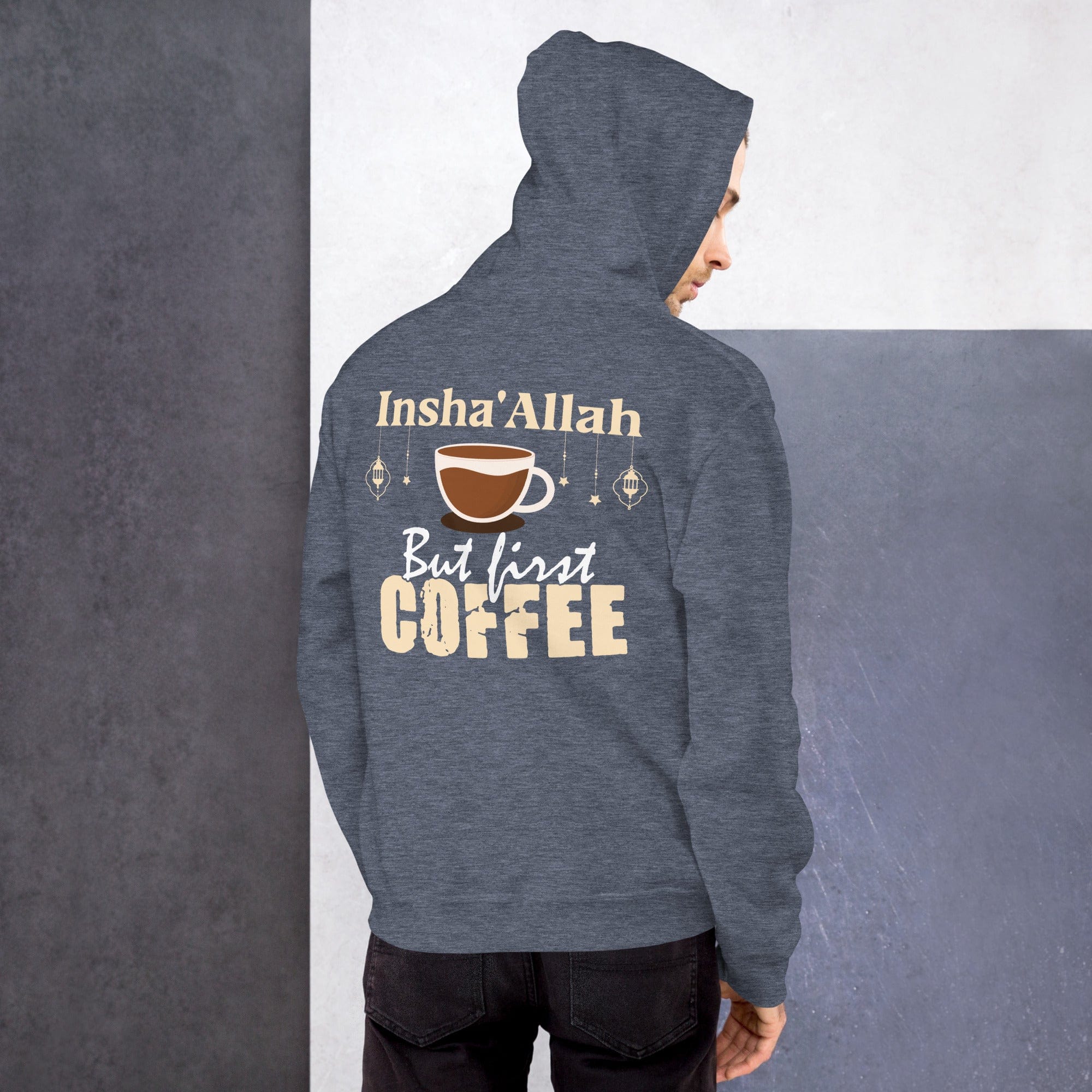 Muslim Threads Heather Sport Dark Navy / S Inshallah But First Coffee