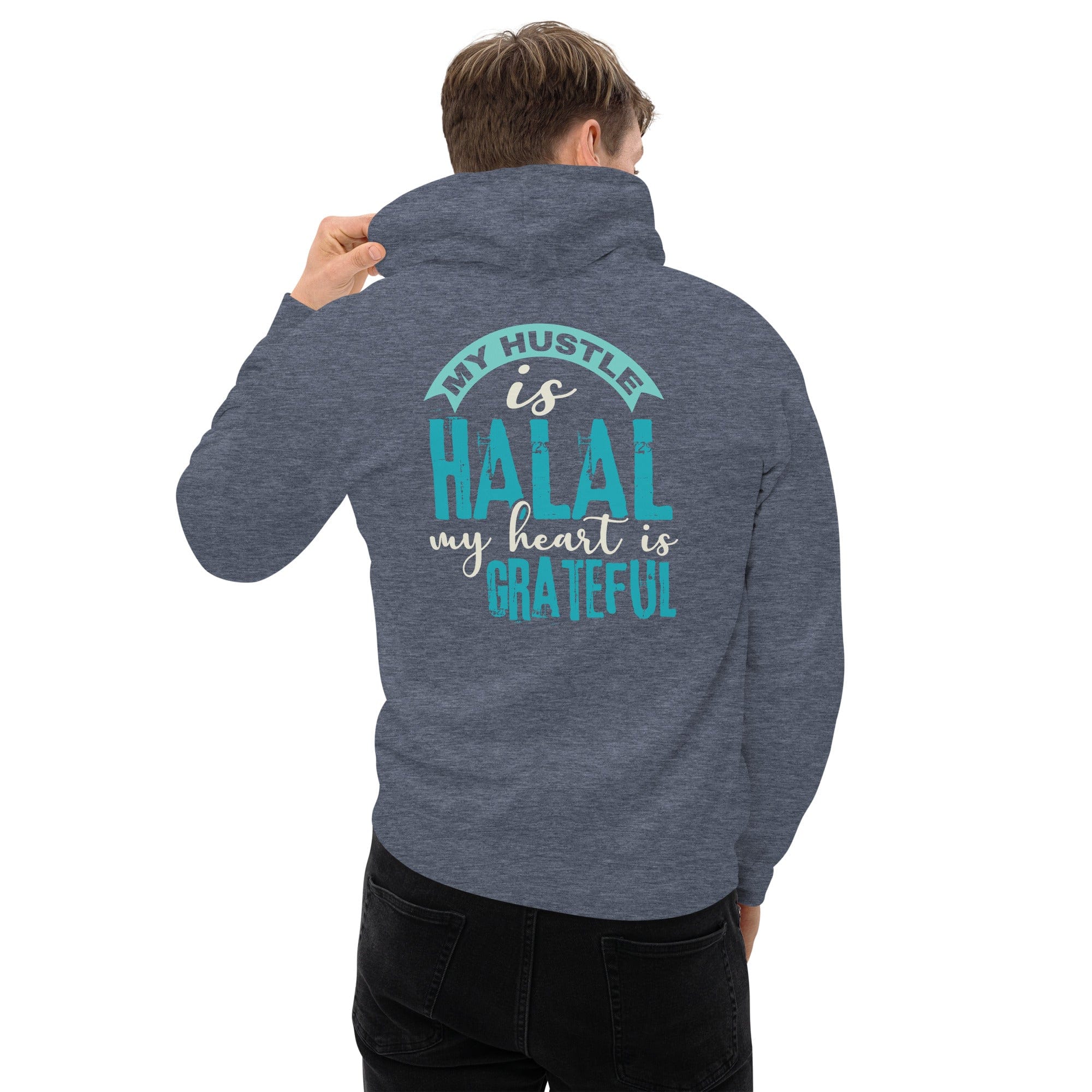 Muslim Threads Heather Sport Dark Navy / S My hustle is Halal Hoodie