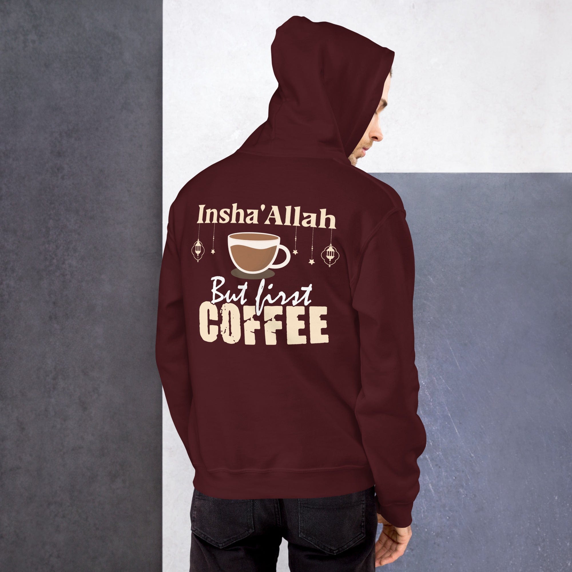 Muslim Threads Maroon / S Inshallah But First Coffee