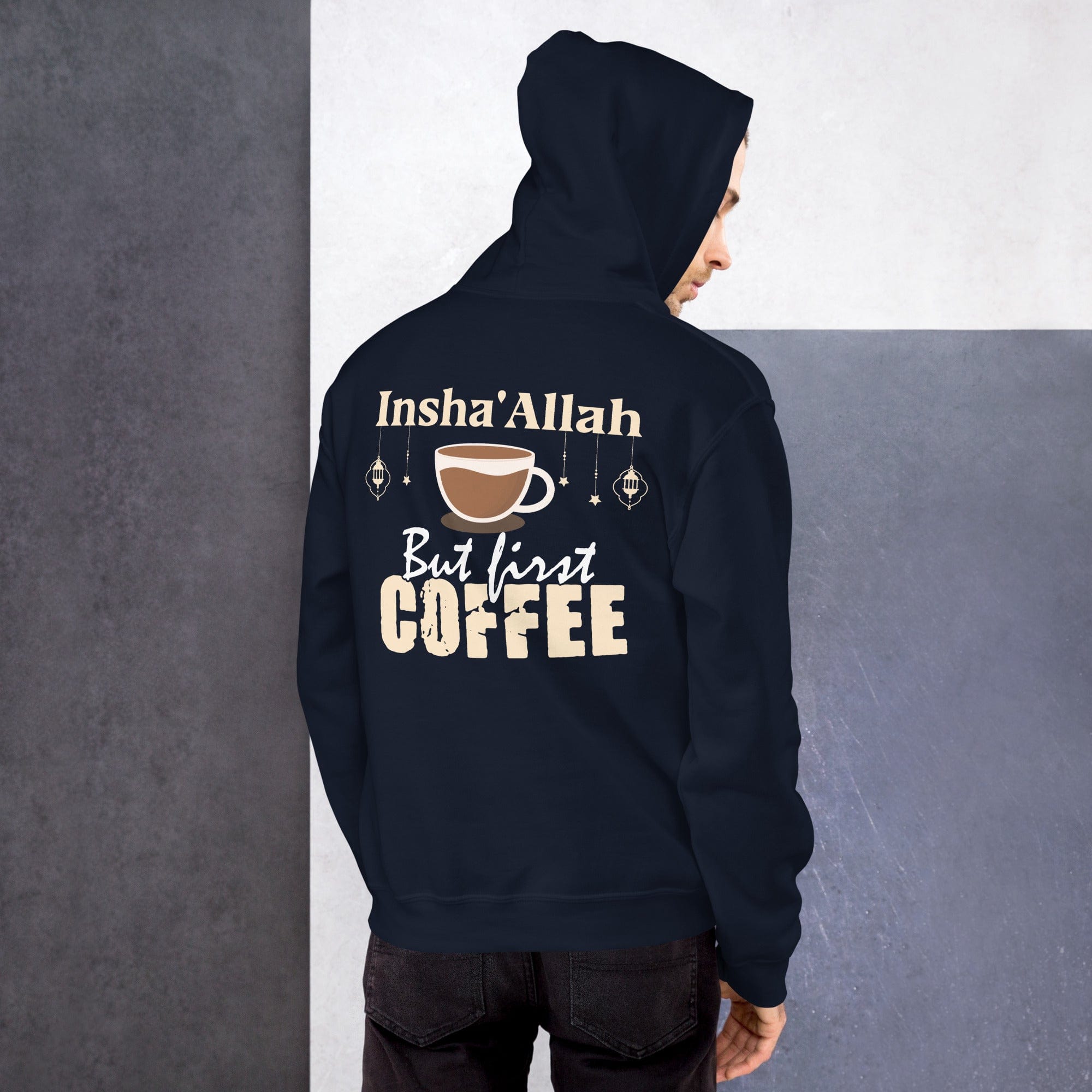 Muslim Threads Navy / S Inshallah But First Coffee