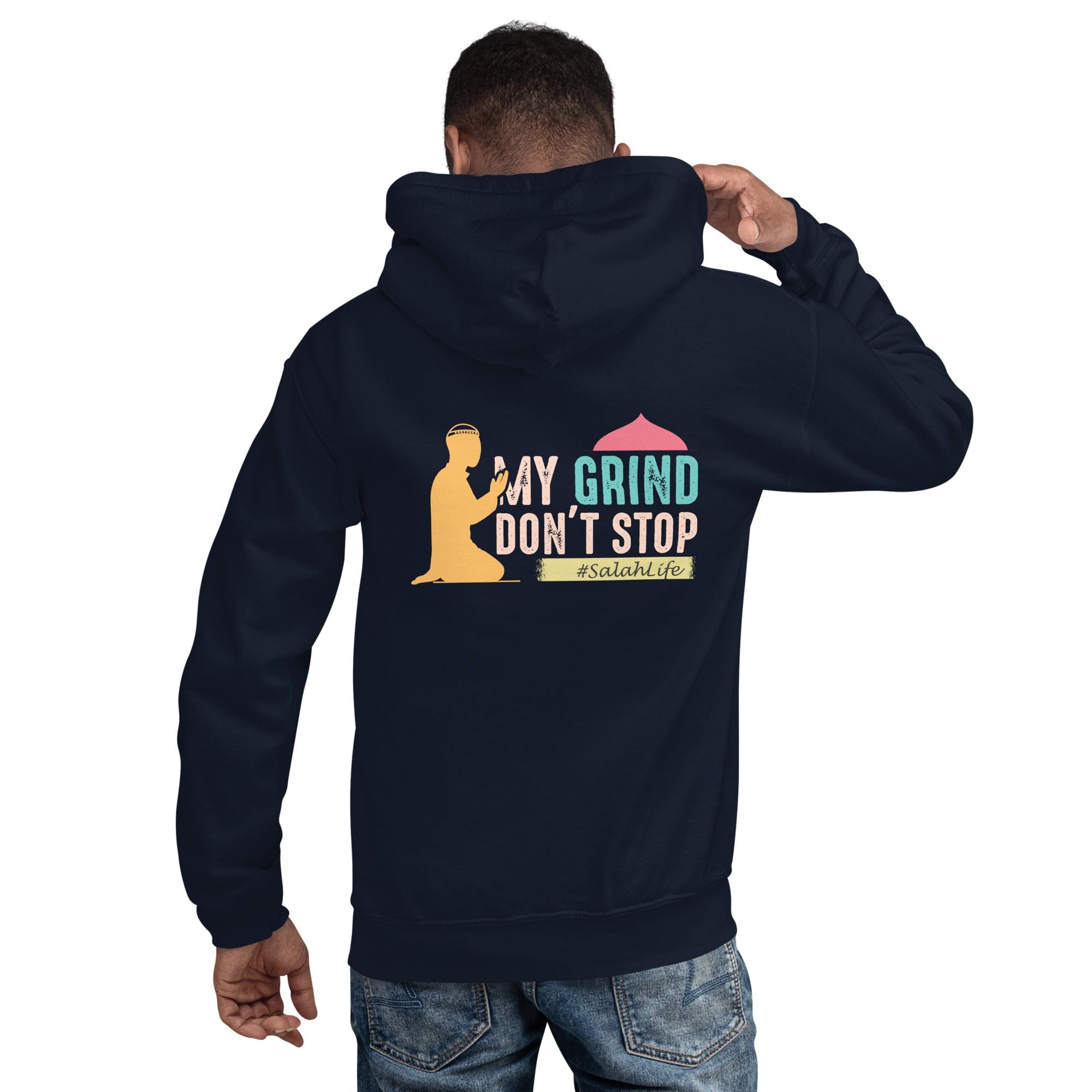 Muslim Threads Navy / S My grind don't stop - Hoodie