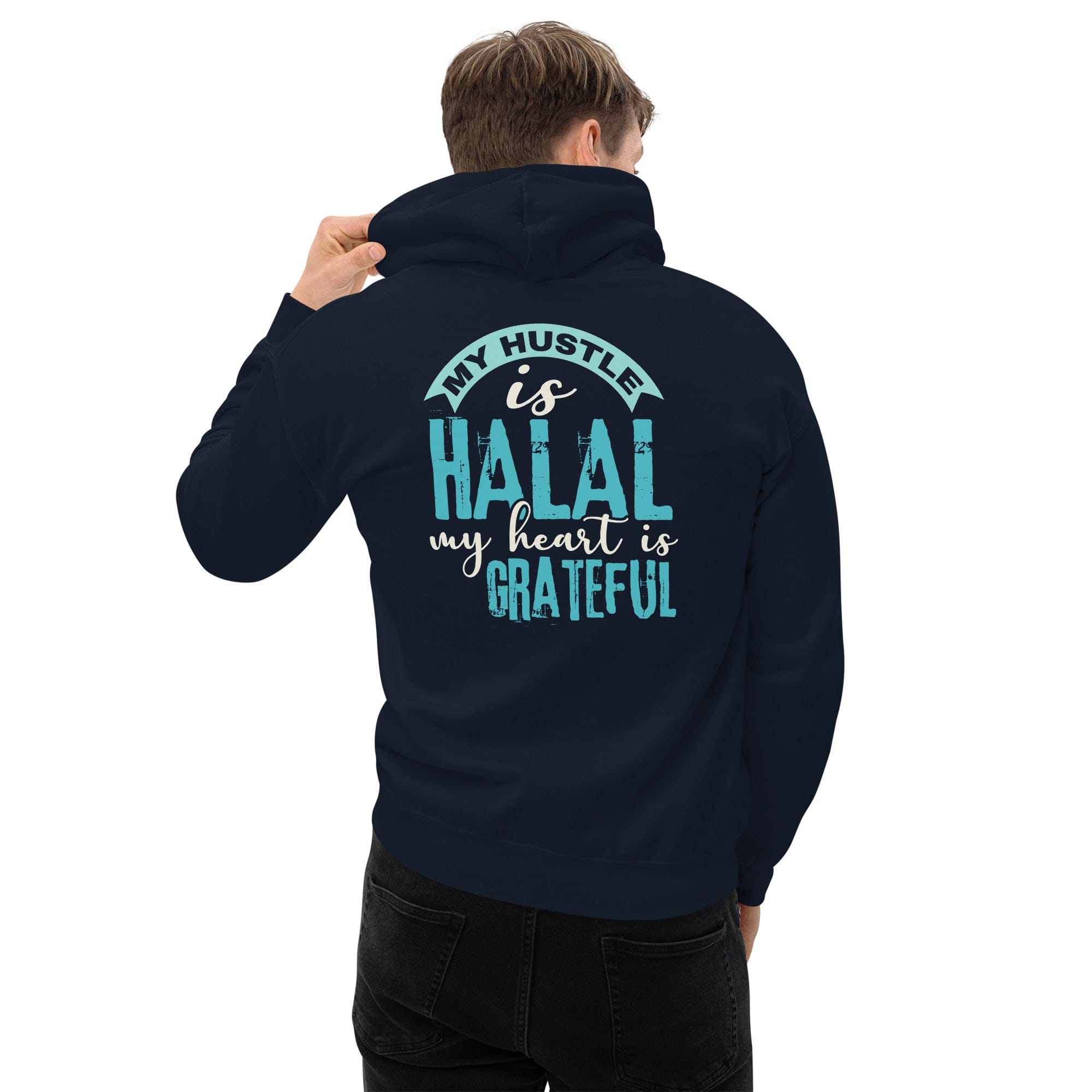 Muslim Threads Navy / S My hustle is Halal Hoodie