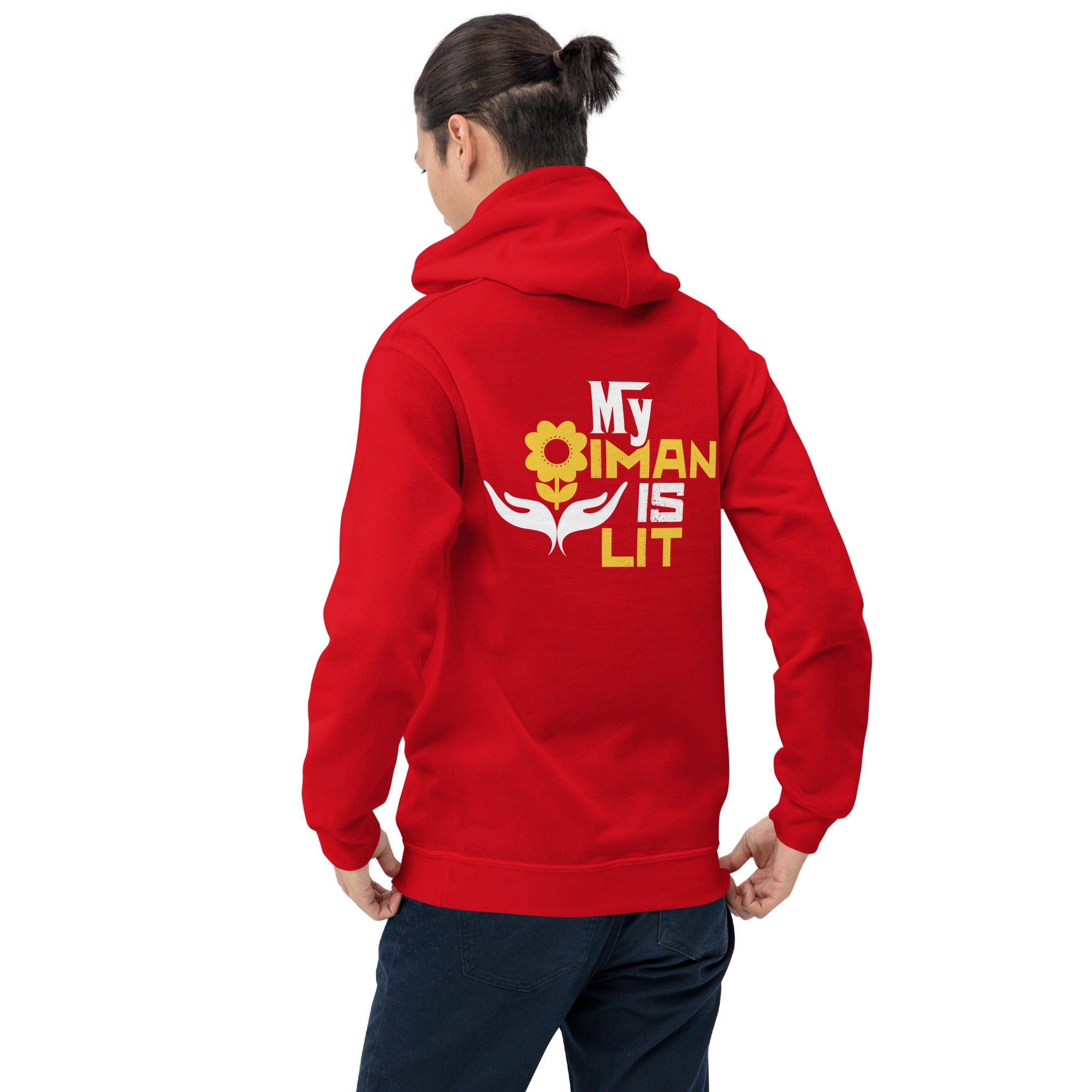 Muslim Threads Red / S My Iman is Lit Hoodie