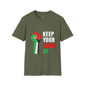 Muslim Threads T-Shirt Military Green / S Islamic Tee Shirt - Unisex Softstyle T-Shirt -Keep Your Iman Up Quote Design