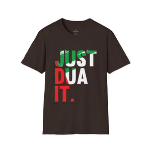 Printify T-Shirt Dark Chocolate / S Islamic Tee Shirt - Unisex Softstyle T-Shirt -Just Dua It Quote Design