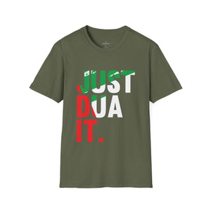 Printify T-Shirt Military Green / S Islamic Tee Shirt - Unisex Softstyle T-Shirt -Just Dua It Quote Design