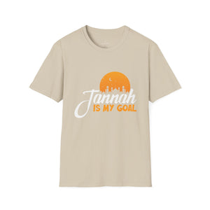 Printify T-Shirt Sand / S Islamic Tee Shirt - Unisex Softstyle T-Shirt -Jannah is my Goal Quote Design