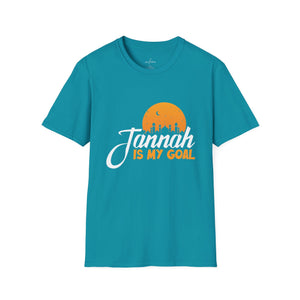 Printify T-Shirt Tropical Blue / S Islamic Tee Shirt - Unisex Softstyle T-Shirt -Jannah is my Goal Quote Design